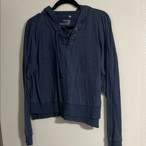 So Blue Lace-Up Women's Sweater